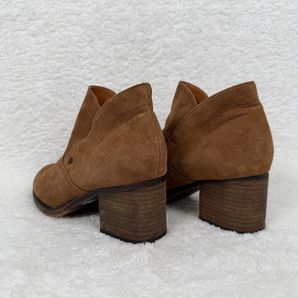 Bearpaw Women Brown Suede Cutout Block Heel Ankle Booties Size 10 - Picture 10 of 15